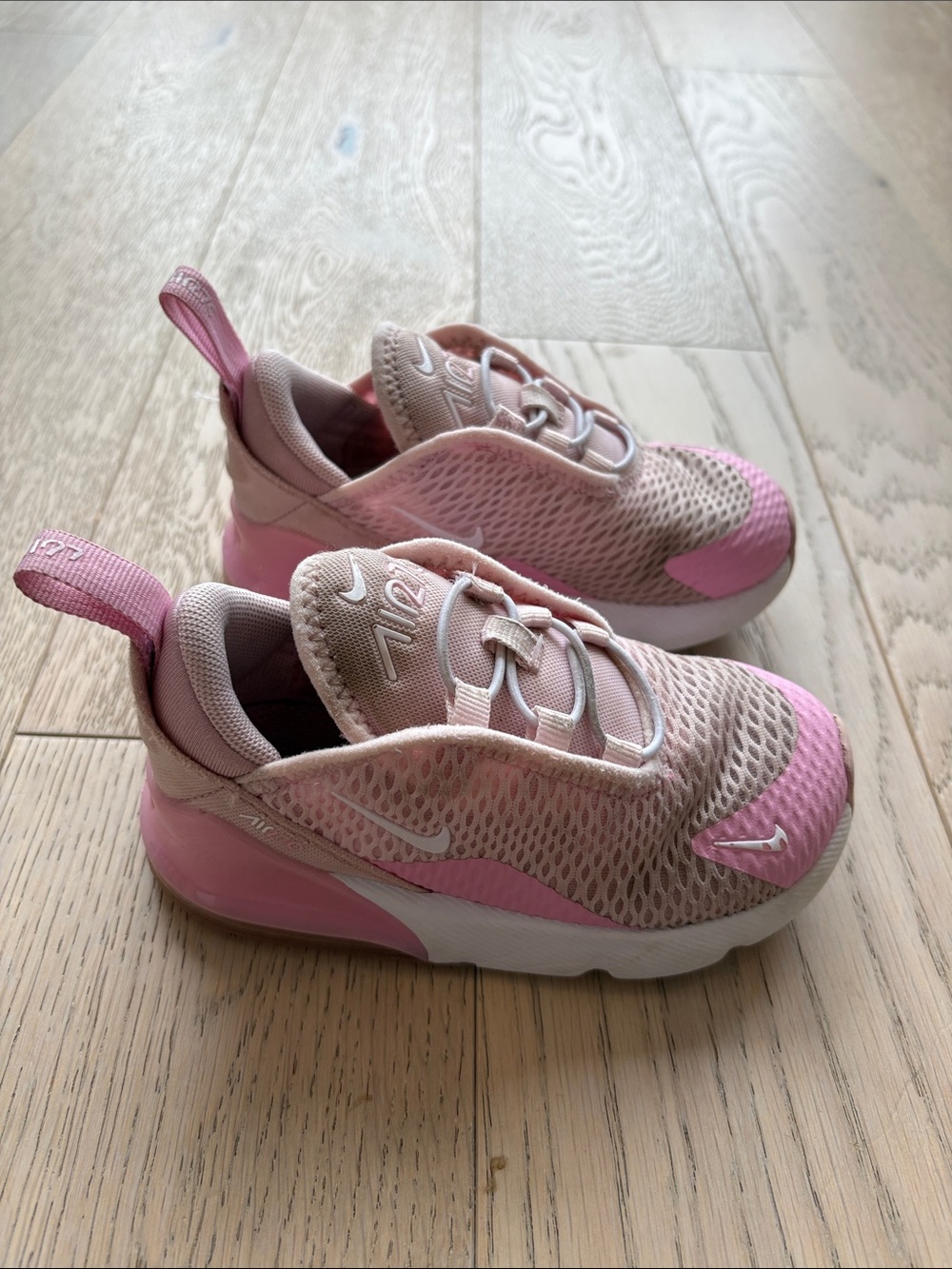 Nike Kids Pink Mesh Slip-On Sneakers Size 8